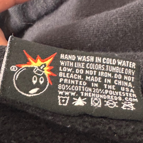 The Hundreds Hoodie Black Yellow Graffiti Bomb Pullover Mens Sweatshirt - Picture 12 of 12